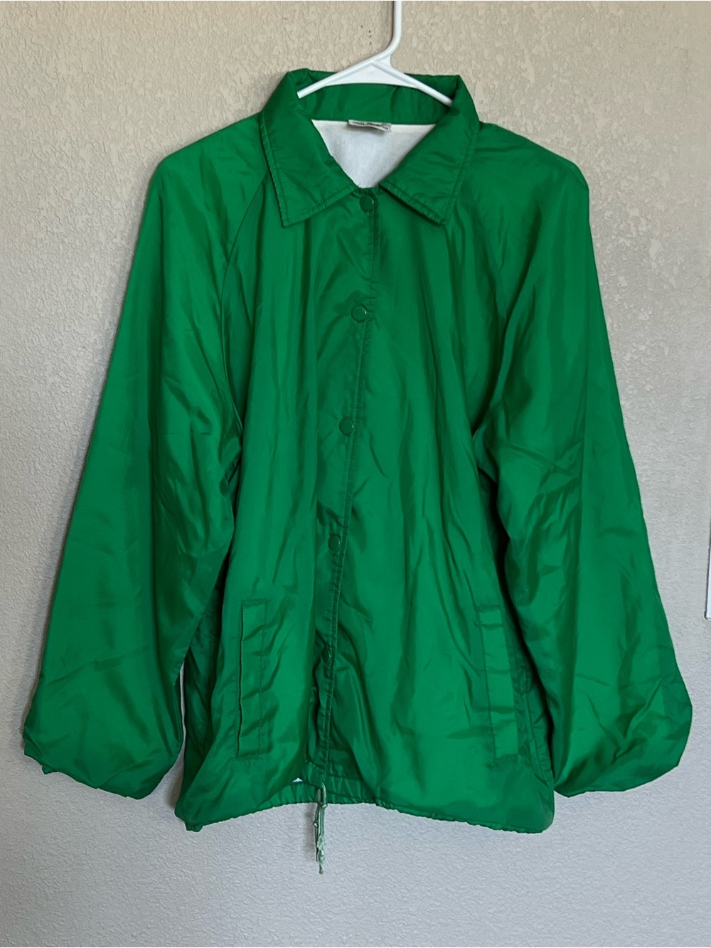 Vintage Sears Men's Bright‎ Green Windbreaker Jacket size XLarge